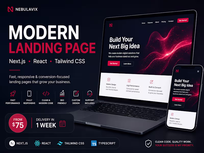 Cover image for I Will Build a Landing Page in Next.js & React
