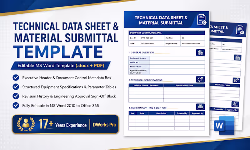 Cover image for Technical Data Sheet & Material