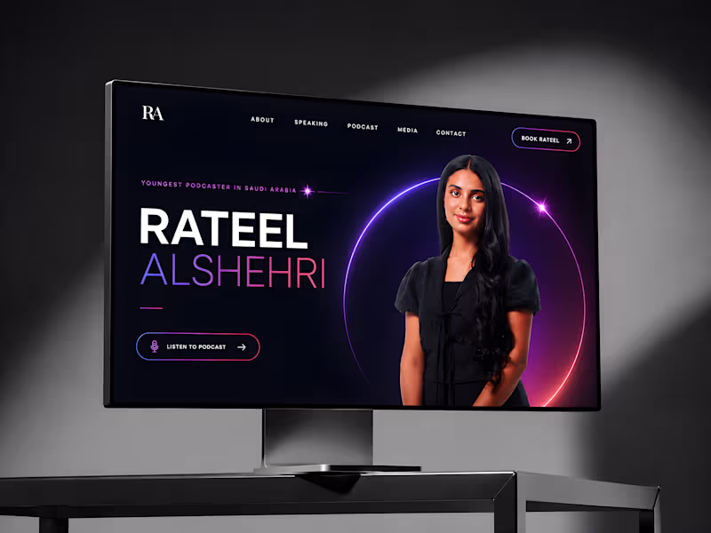 Cover image for Rateel Alshehri Personal Brand Website Design
