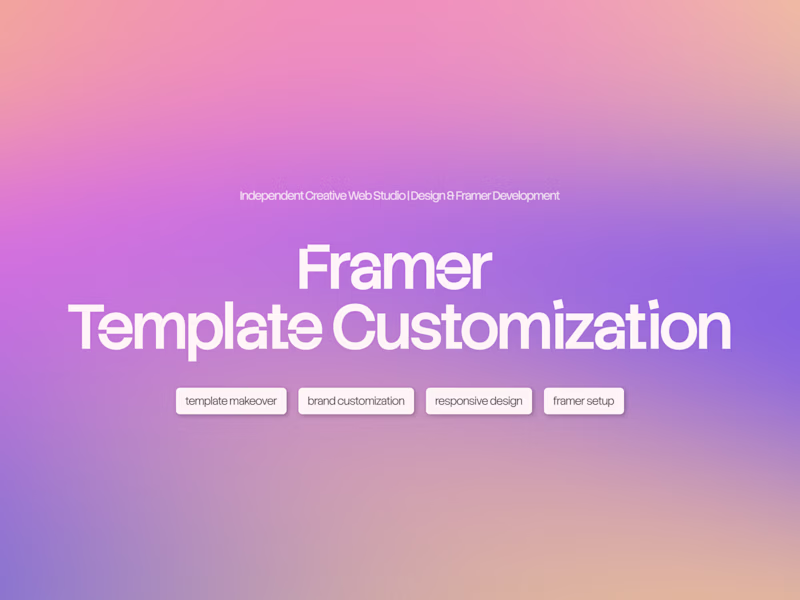 Cover image for Framer Template Customization