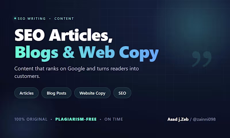 Cover image for I will write engaging SEO articles, blog posts and website copy