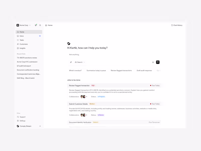 Cover image for Finance Compliance AI - Homescreen