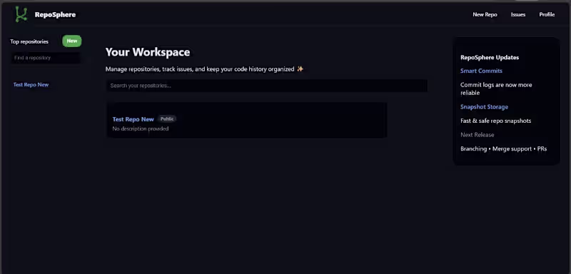 Cover image for RepoSphere - GitHub-Inspired Version Control