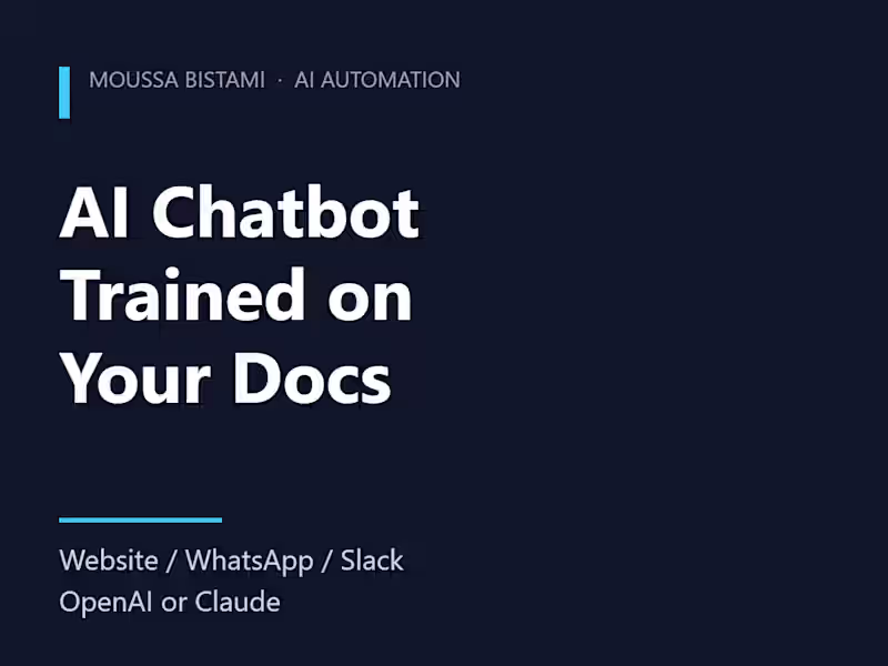 Cover image for AI Chatbot Trained on Your Docs (Website or WhatsApp)