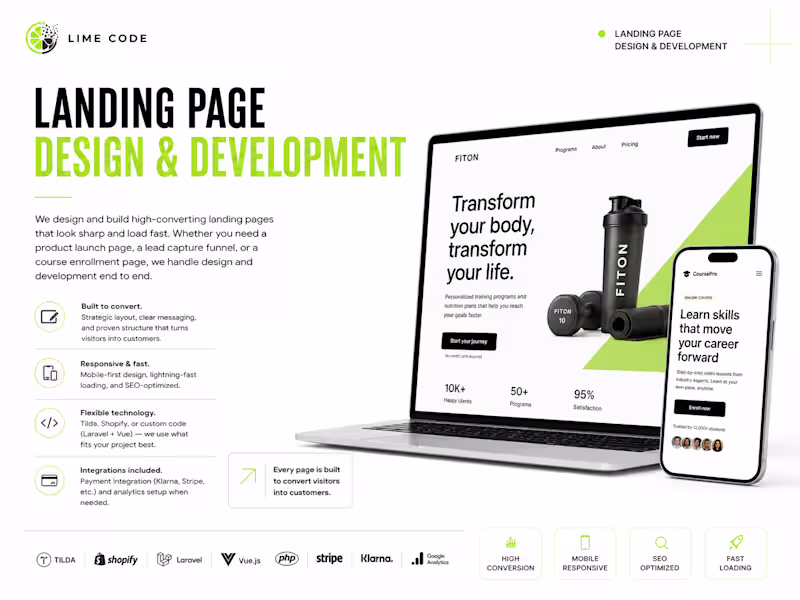 Cover image for Landing Page Design & Development