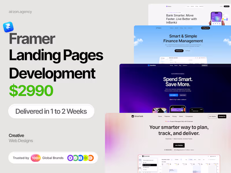 Cover image for Framer Landing Page Projects - $500 | 1 Week