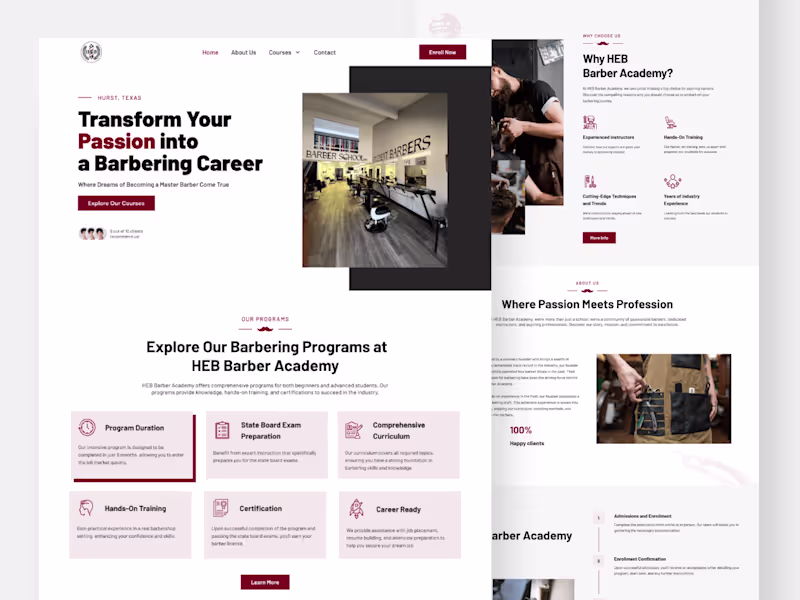 Cover image for HEB Barber Academy - Website Design