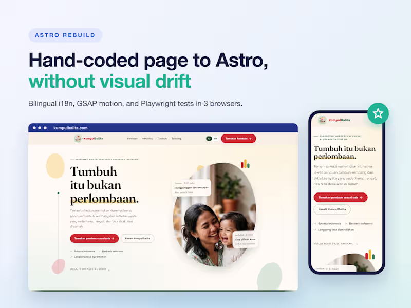 Cover image for Porting a Montessori Brand Site to Astro Without Visual Drift