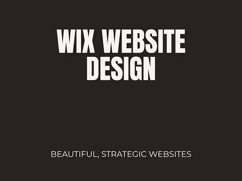 Cover image for Wix Website Design