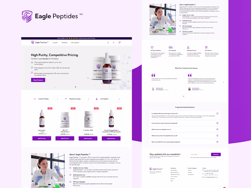 Cover image for Eagle Peptides ™ E-Commerce Design