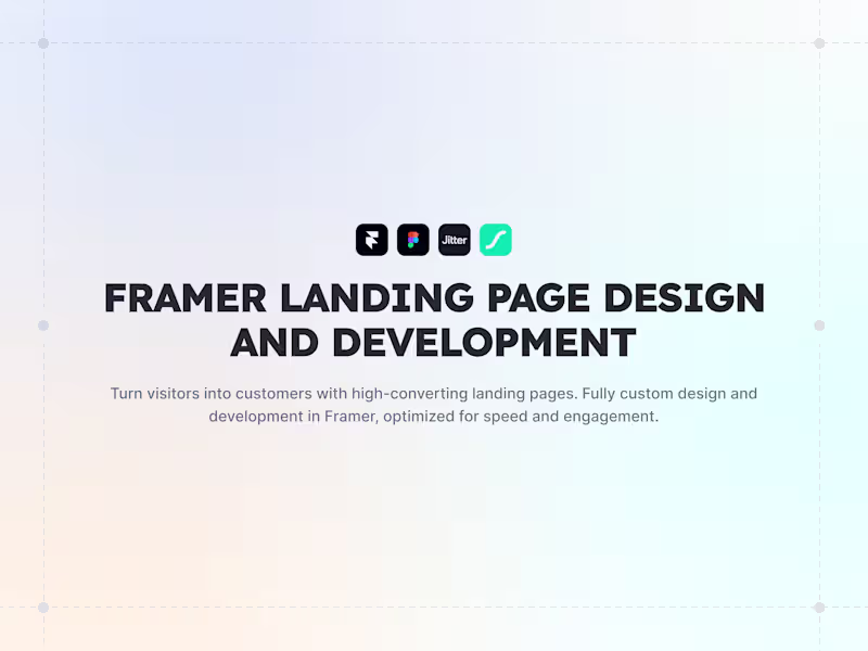 Cover image for Framer Landing Page Design And Development