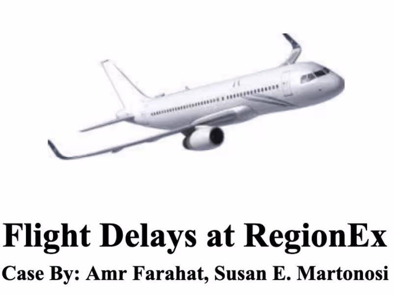 Cover image for Predictive Analytics: Flight Delays at RegionEx 