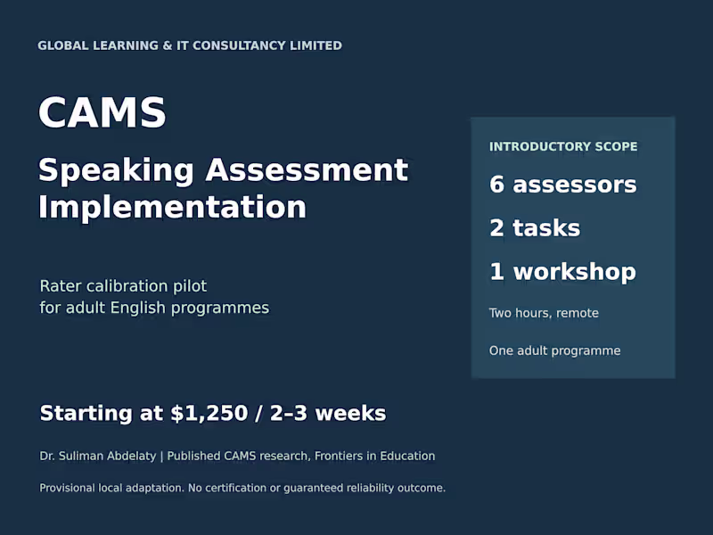 Cover image for CAMS Speaking Assessment Implementation & Calibration Pilot