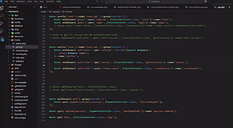 Cover image for Professco (Backend API's with Laravel)