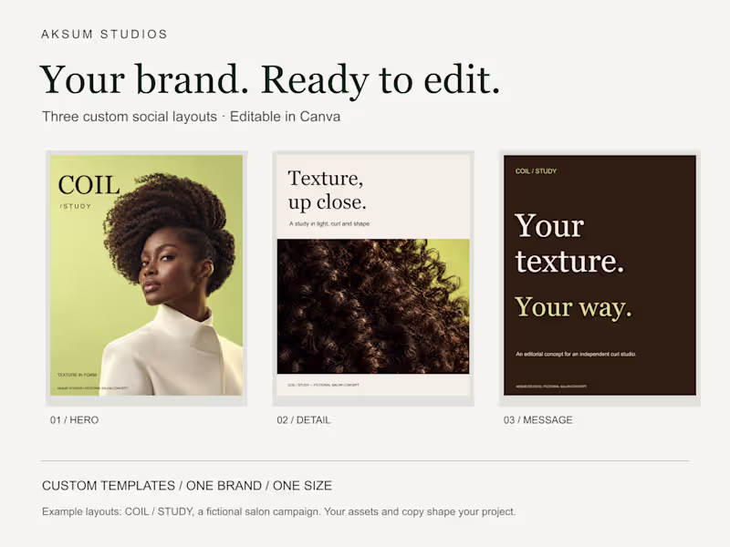 Cover image for Custom Canva Social Templates | 3 Editable Layouts