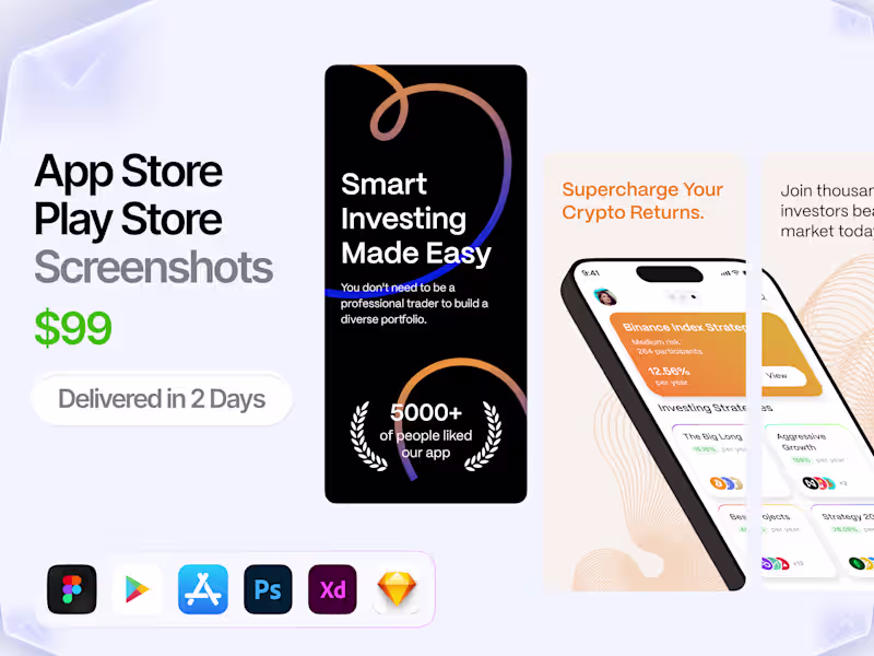 Cover image for App Store & Play Store Screenshots — $99 | 2 Days