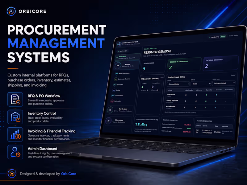 Cover image for OrbiCore Procurement Management System