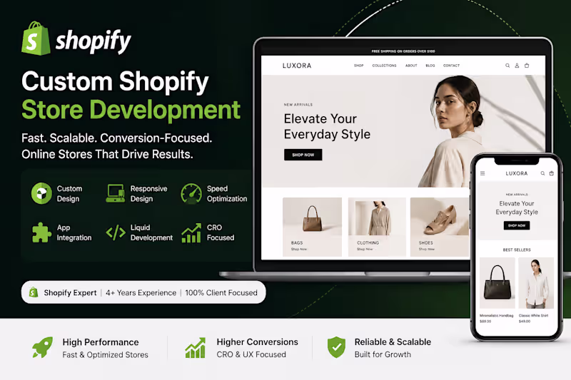 Cover image for Custom Shopify Store Development & Theme Customization