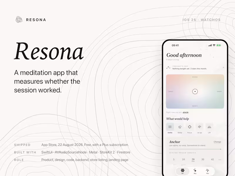 Cover image for Resona, a meditation app that measures the session