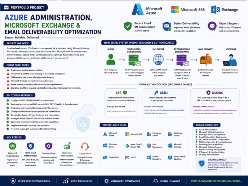 Cover image for Azure Administration, Microsoft Exchange & Email Deliverability