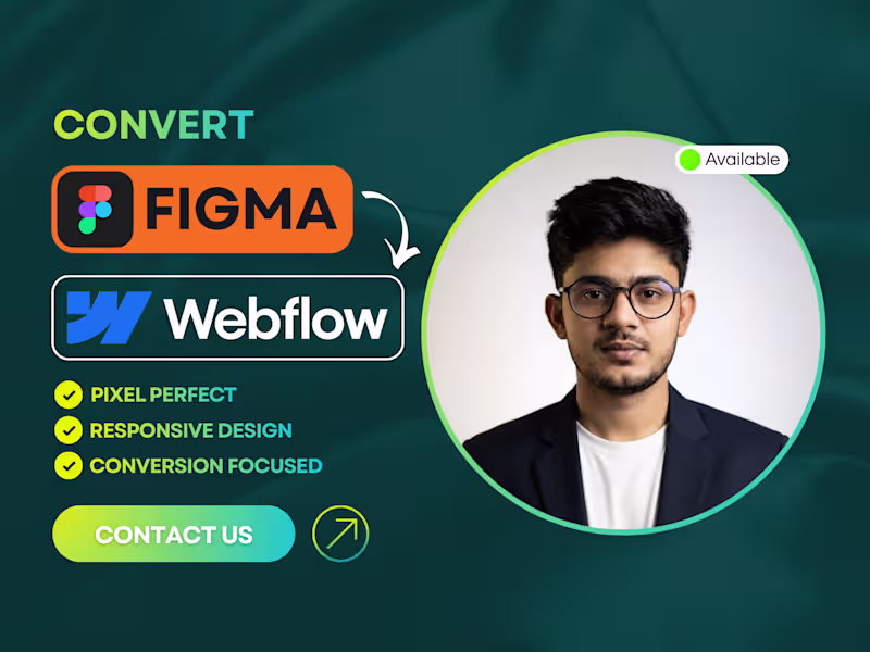 Cover image for Convert Figma to Webflow, Webflow Website Design & Development