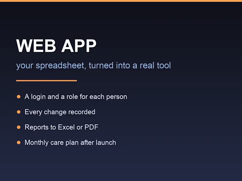 Cover image for Web App or Internal Tool That Replaces Your Spreadsheets