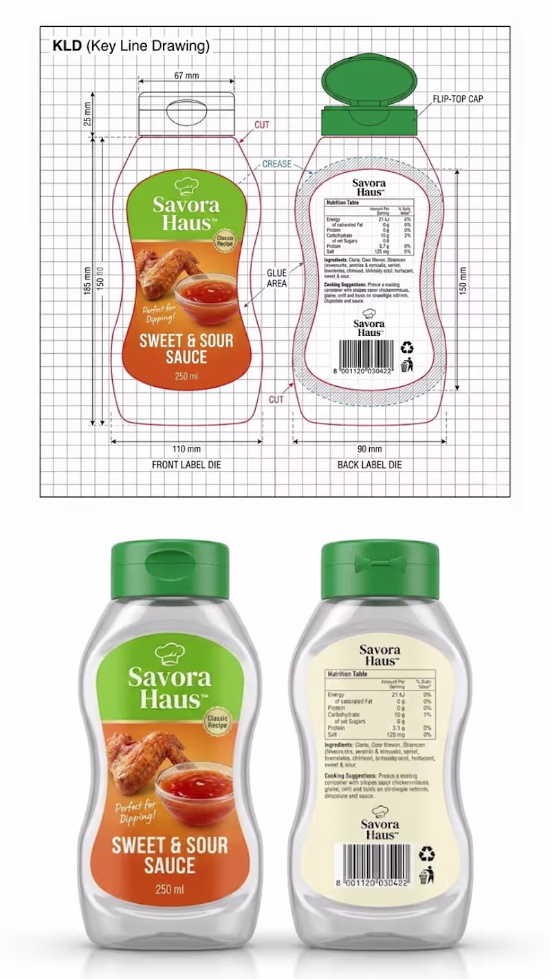 Cover image for Sauce Bottle Packaging Design |