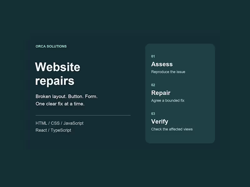 Cover image for Website Bug Fixes & Repairs