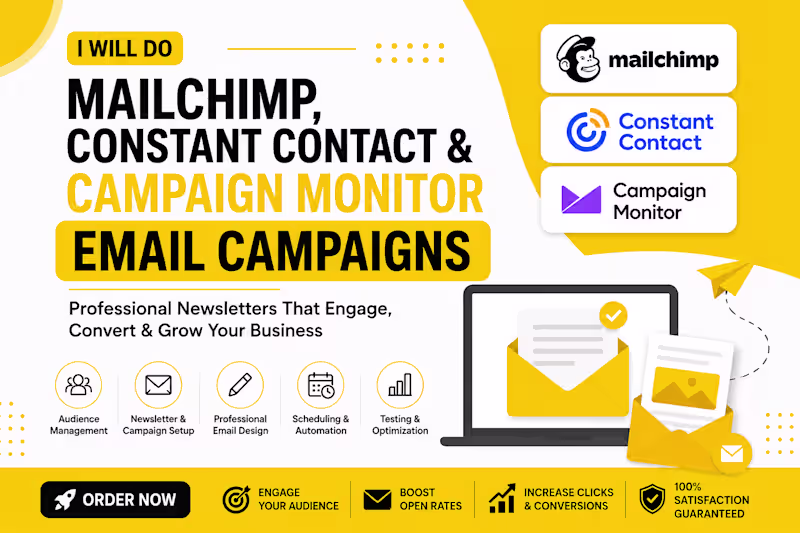 Cover image for Mailchimp, Constant Contact and Campaign Monitor Email Campaigns