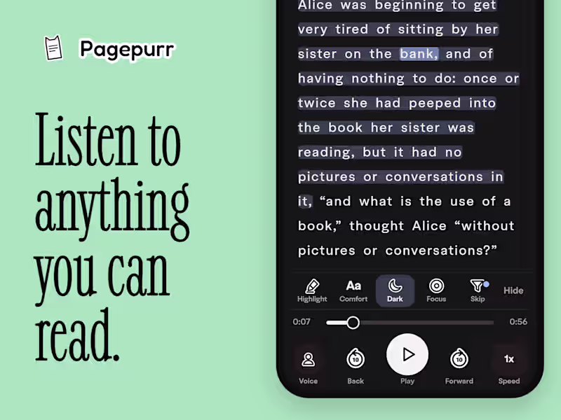 Cover image for Pagepurr: a free app that reads any document aloud