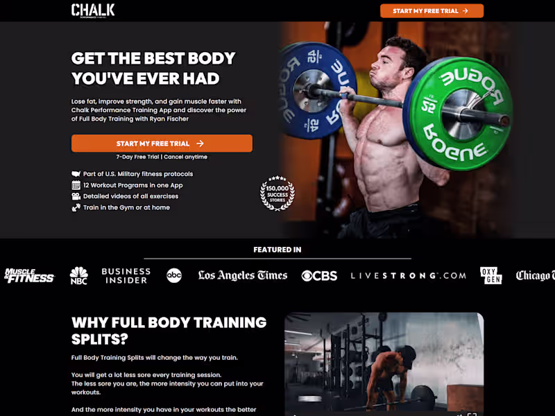 Cover image for Chalk Performance Training - Landing Page Design