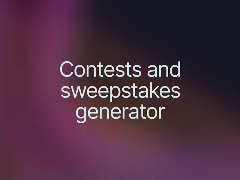 Cover image for Contests and sweepstakes generator - Angular 2+