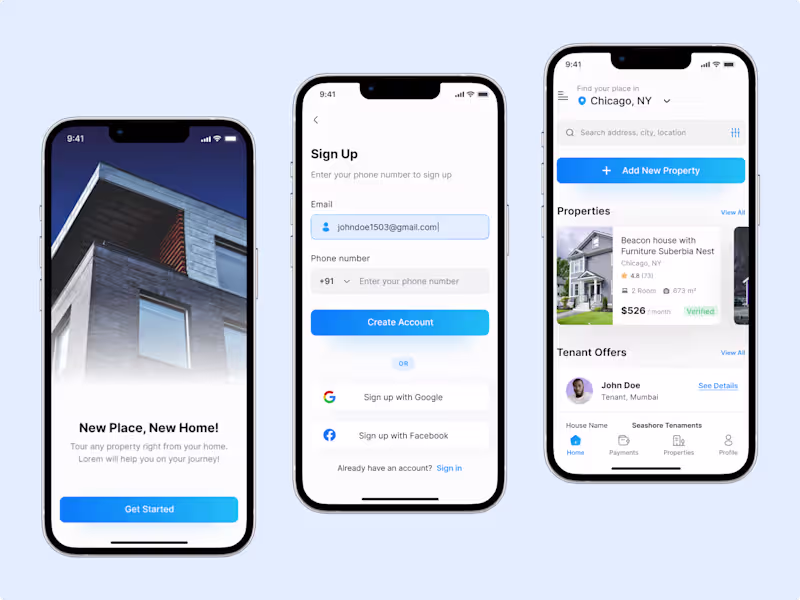 Cover image for Real Estate iOS App UI/UX Design
