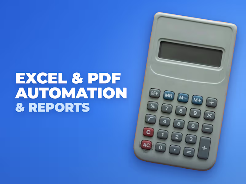 Cover image for PDF to Excel and report automation