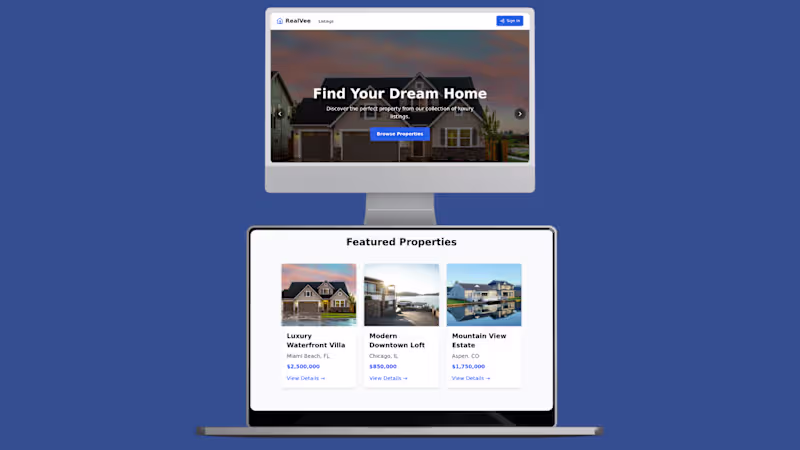 Cover image for RealVee - A Real Estate Platform 