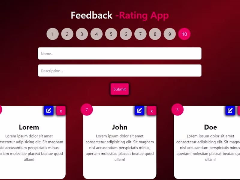 Cover image for Feedback -Rating App