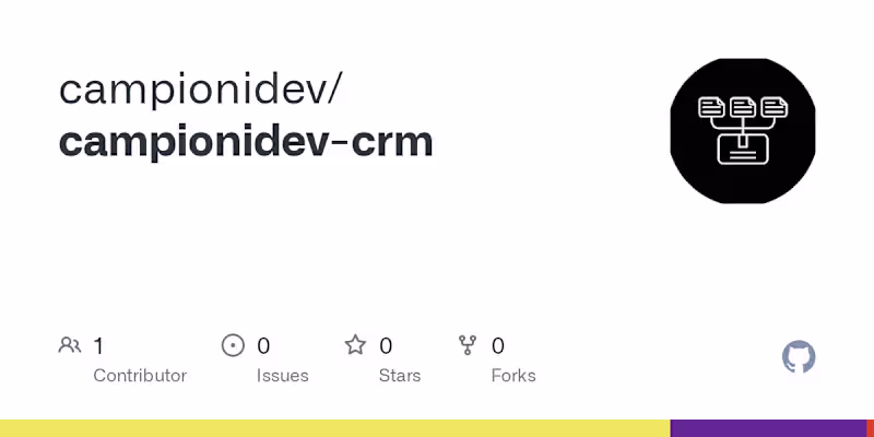Cover image for CampioniDev CRM — Full-Stack Web Application