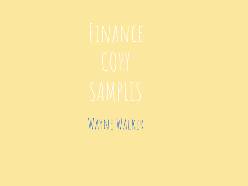 Cover image for Finance Samples