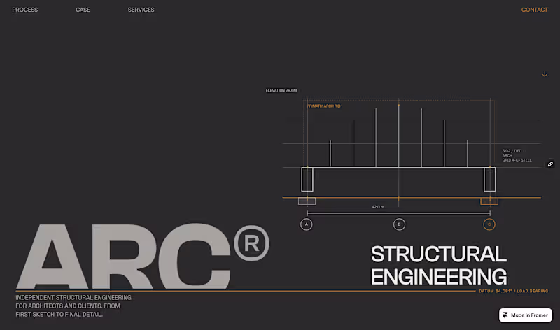 Cover image for Arc: website for a structural engineer