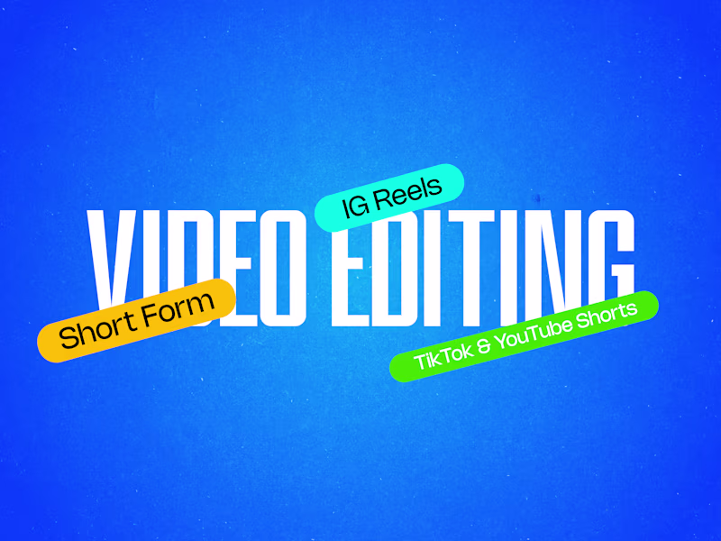 Cover image for Short Form Video Editing IG Reels, TikTok & YouTube Shorts