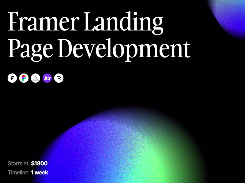 Cover image for Framer Landing Page Development (Figma to Framer)