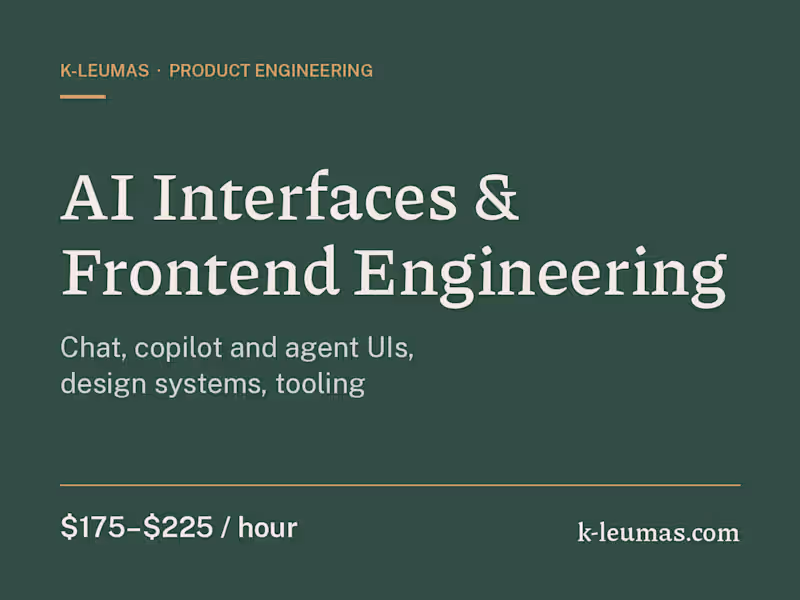Cover image for AI Interfaces & Frontend Engineering