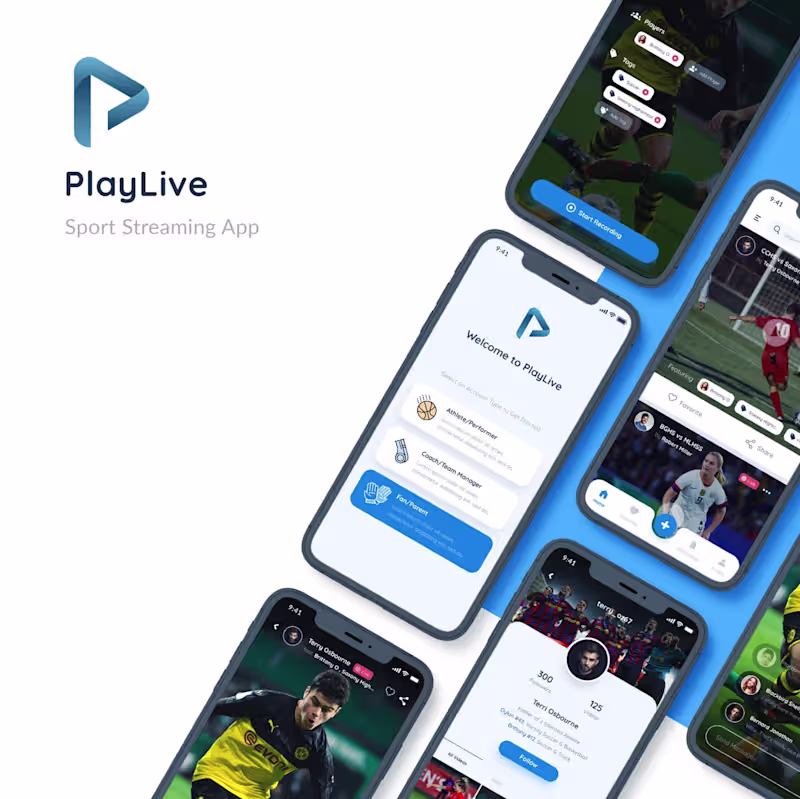 Cover image for PlayLive — Sports Streaming App UI Design