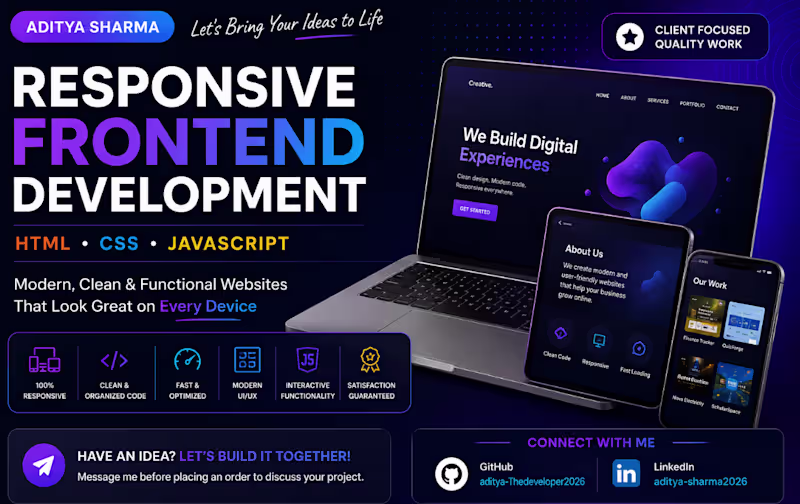 Cover image for Modern Responsive Frontend Website Development