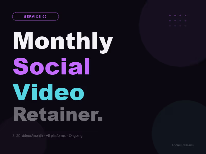 Cover image for Monthly Social Video Retainer
