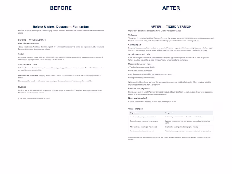Cover image for Cleaning Up a Client Document