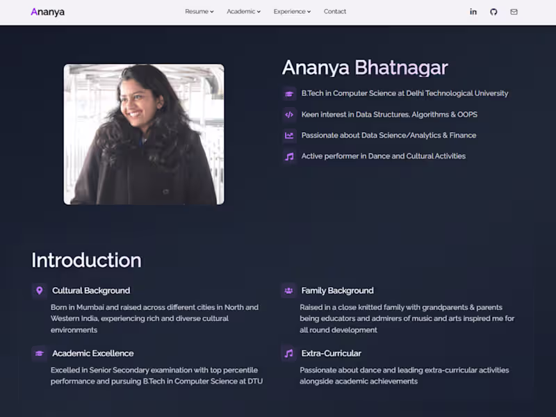 Cover image for Custom Student Portfolio Website