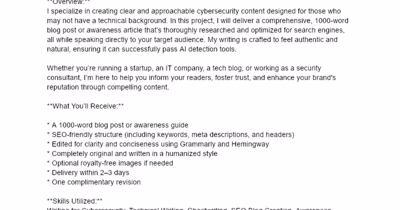 Cover image for Beginner-Friendly Cybersecurity Blog or Awareness Article