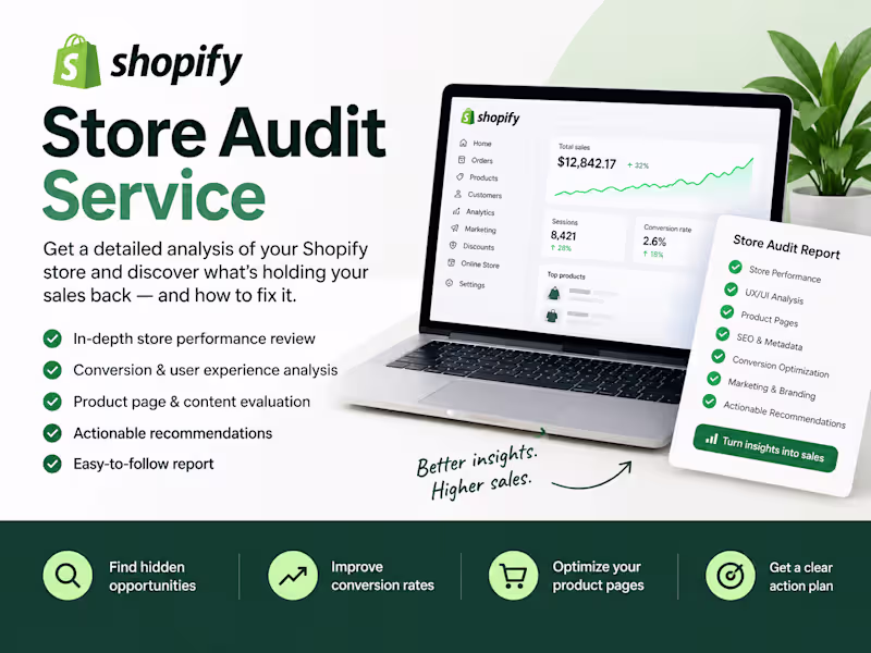 Cover image for Shopify Store Audit for Conversion & Sales Improvement