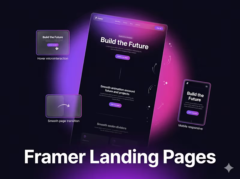 Cover image for Framer Landing Page Design & Development